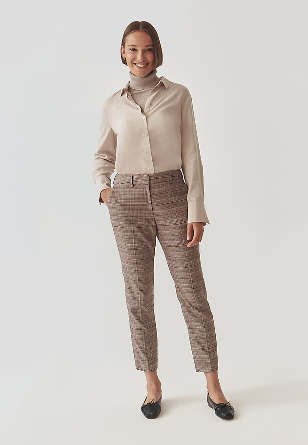 LADIES' CHECKERED FABRIC PANTS - KOLIANA 1 LADIES' CHECKERED FABRIC PANTS - KOLIANA 1 MULTIKOLOR 5