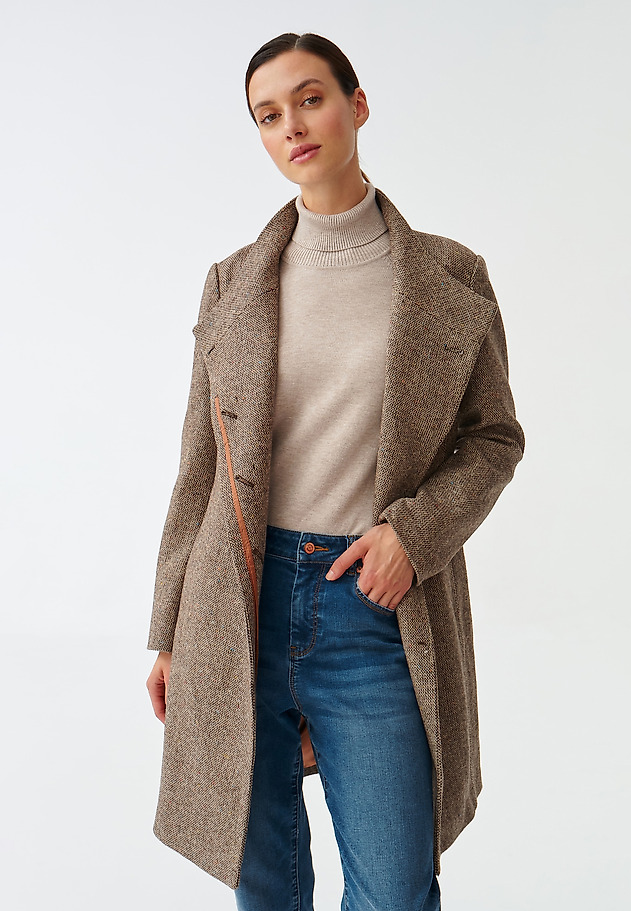 JESIENNY PŁASZCZ DAMSKI TKANINOWY VADIKA 1 JESIENNY PŁASZCZ DAMSKI TKANINOWY VADIKA 1 BRĄZOWY 1