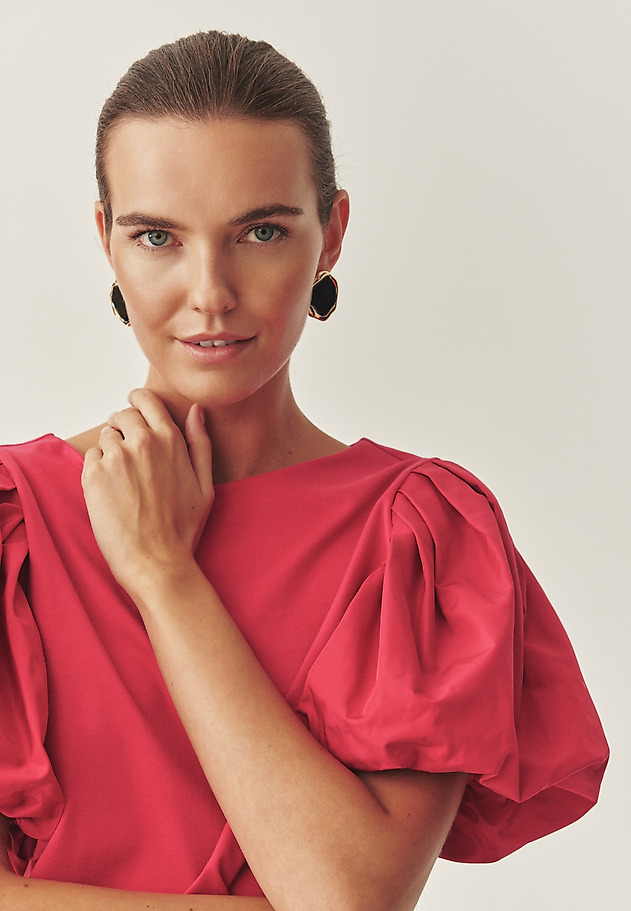 COTTON BLOUSE WITH BALLOON SLEEVES - MENORIA 2 COTTON BLOUSE WITH BALLOON SLEEVES - MENORIA 2 PINK 5