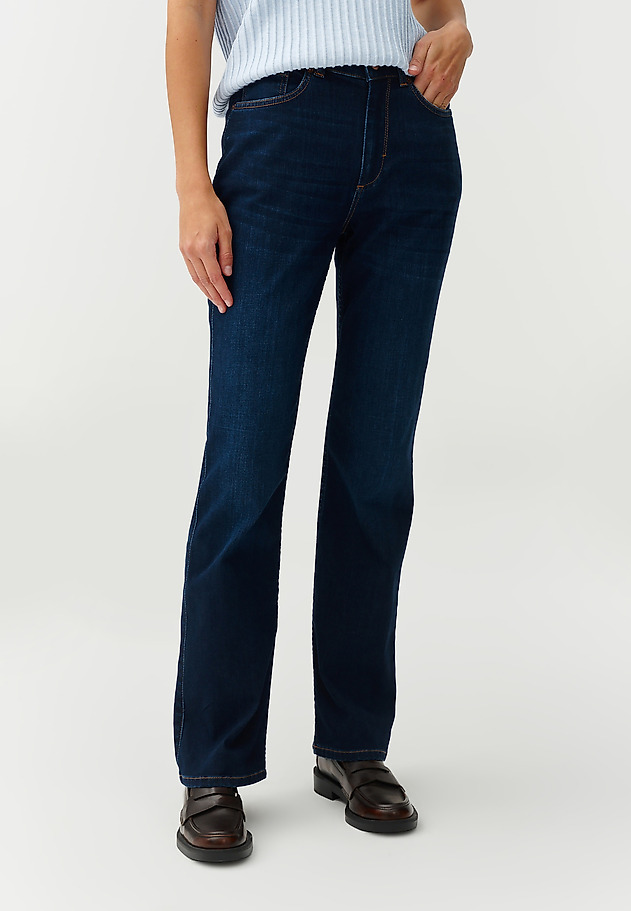 PANTALONI DE DAMĂ STILAȚI, DIN DENIM, EVAZAȚI - RIFO PANTALONI DE DAMĂ STILAȚI, DIN DENIM, EVAZAȚI - RIFO BLEUMARIN 2