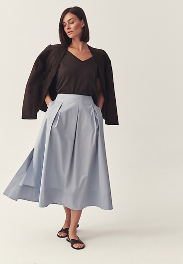 ROZKLOSZOWANA SPÓDNICA Z BAWEŁNY - KOPENTI ROZKLOSZOWANA SPÓDNICA Z BAWEŁNY - KOPENTI