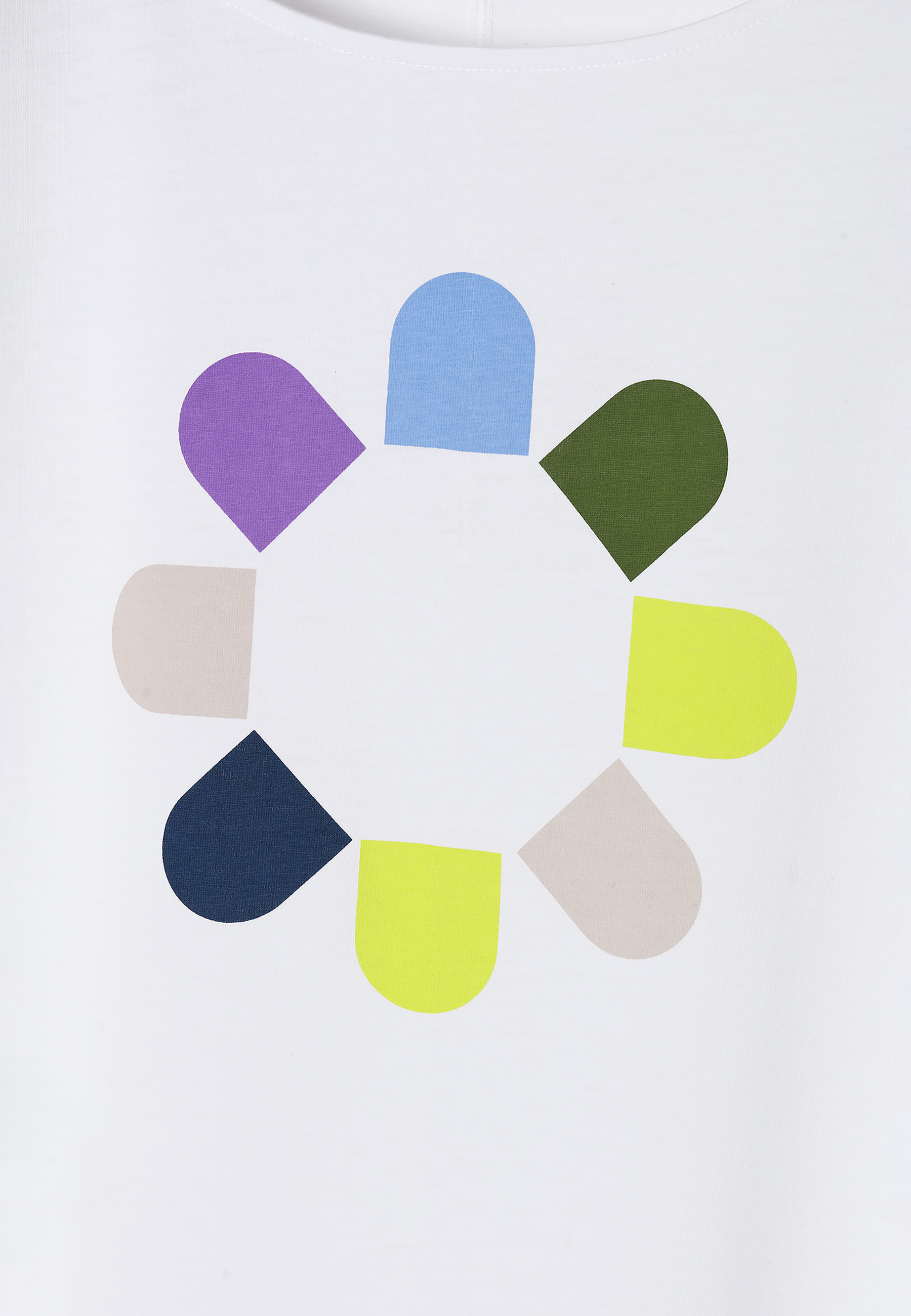 T-SHIRT DAMSKI NADRUKIEM GEOMETRYCZNYM MIZA 1 BIAŁY 2