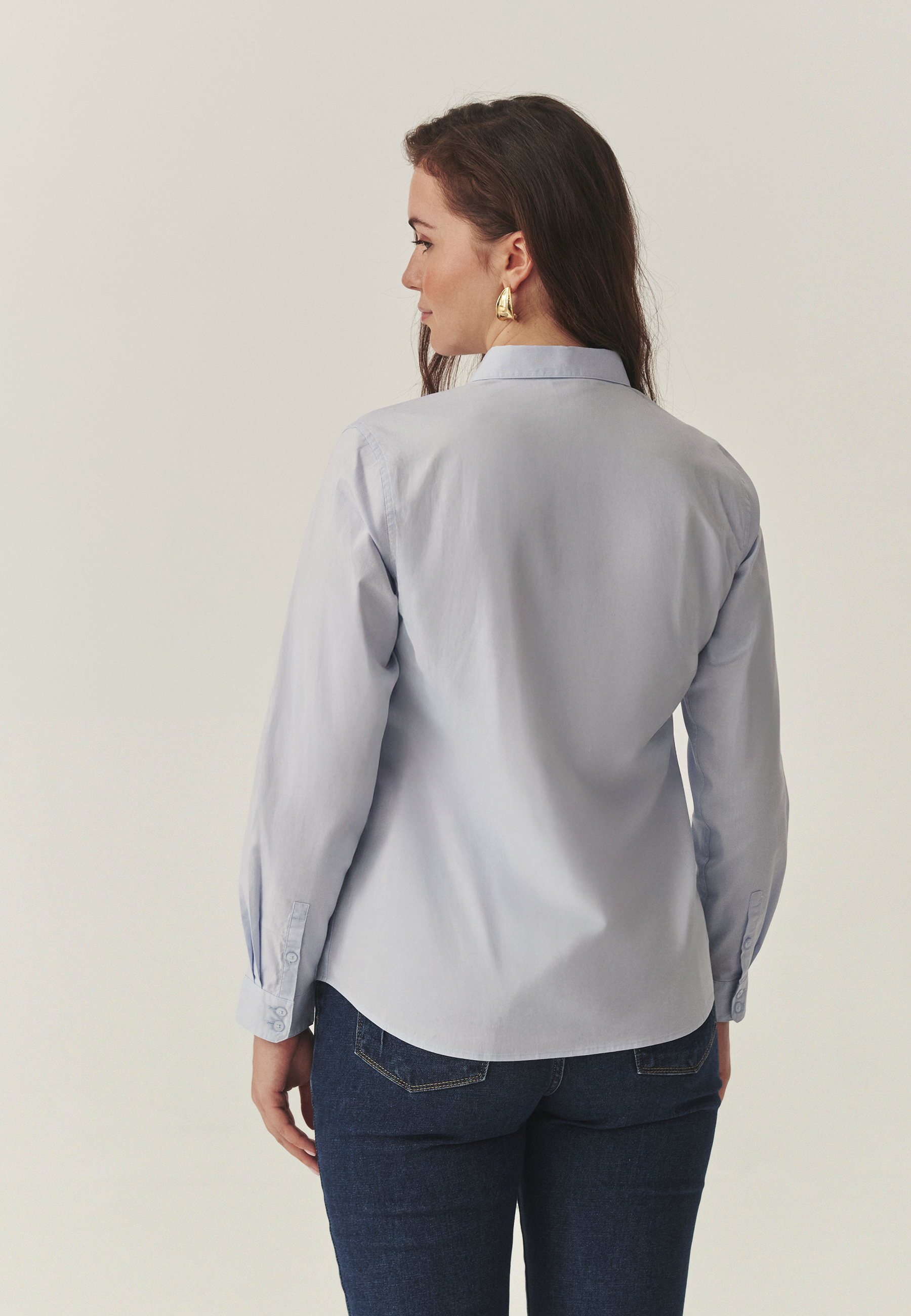 CĂMAȘĂ DIN BUMBAC, CU TALIE ACCENTUATĂ — ELISHA ALBASTRU 2