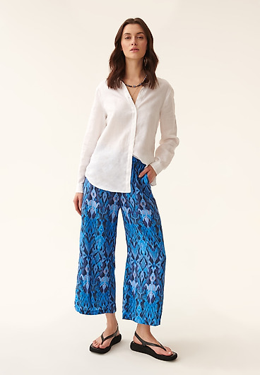 DÁMSKÉ VZOROVANÉ KALHOTY S VYSOKÝM PASEM PULIO DÁMSKÉ VZOROVANÉ KALHOTY S VYSOKÝM PASEM PULIO