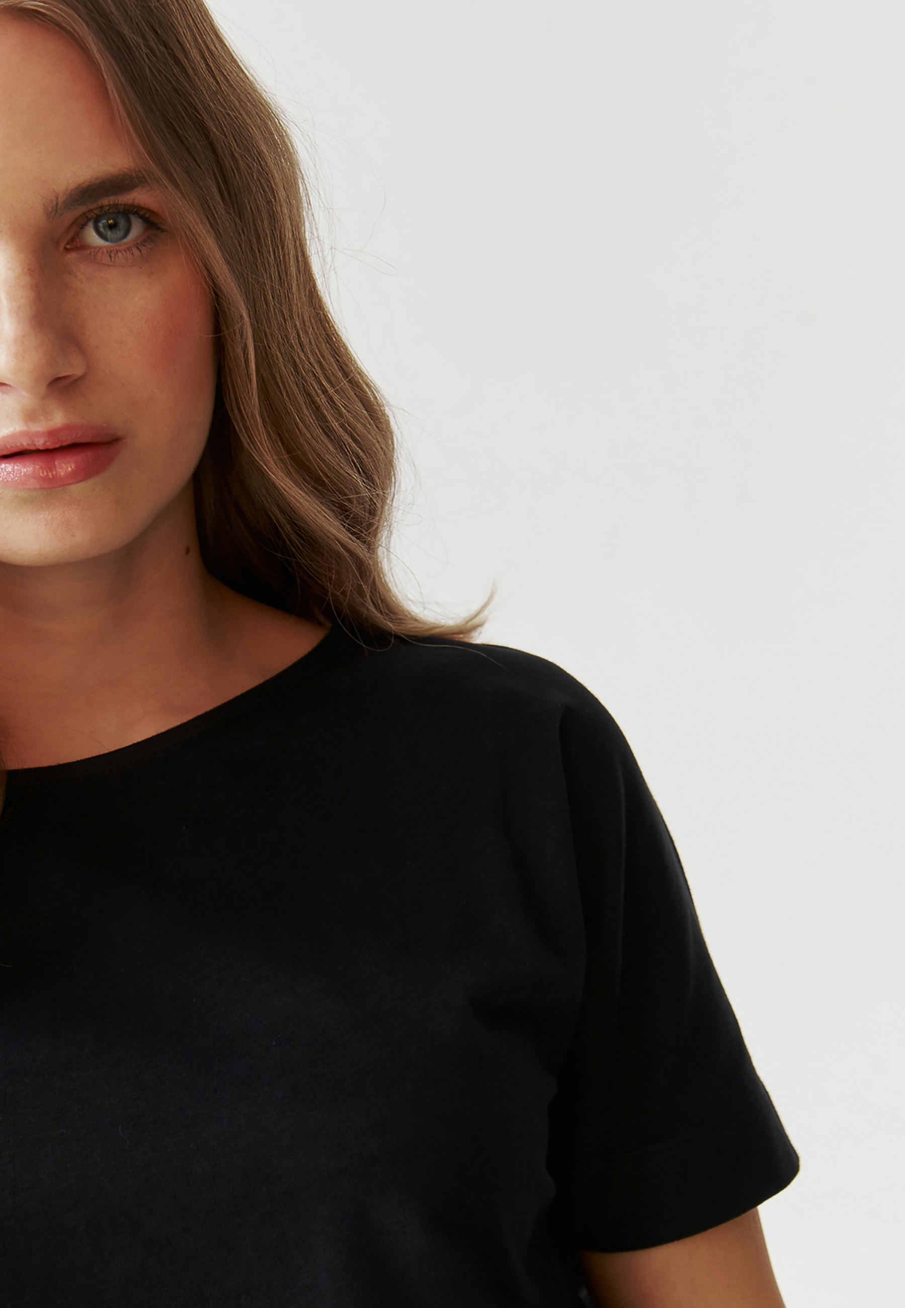 TRICOU DE DAMĂ, DIN BUMBAC, CU MÂNECI KIMONO - LALI