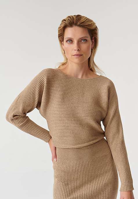 dámské úpletové šaty FULINA BÉŽOVÁ 2