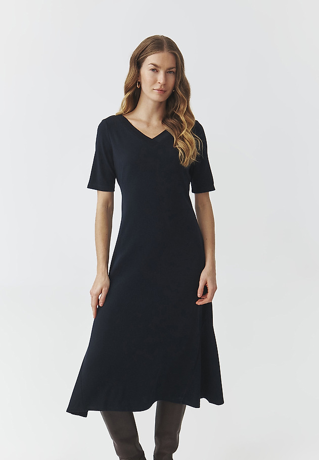 SHORT SLEEVE MIDI DRESS — ARIA 2 SHORT SLEEVE MIDI DRESS — ARIA 2 GRANATOWY 5