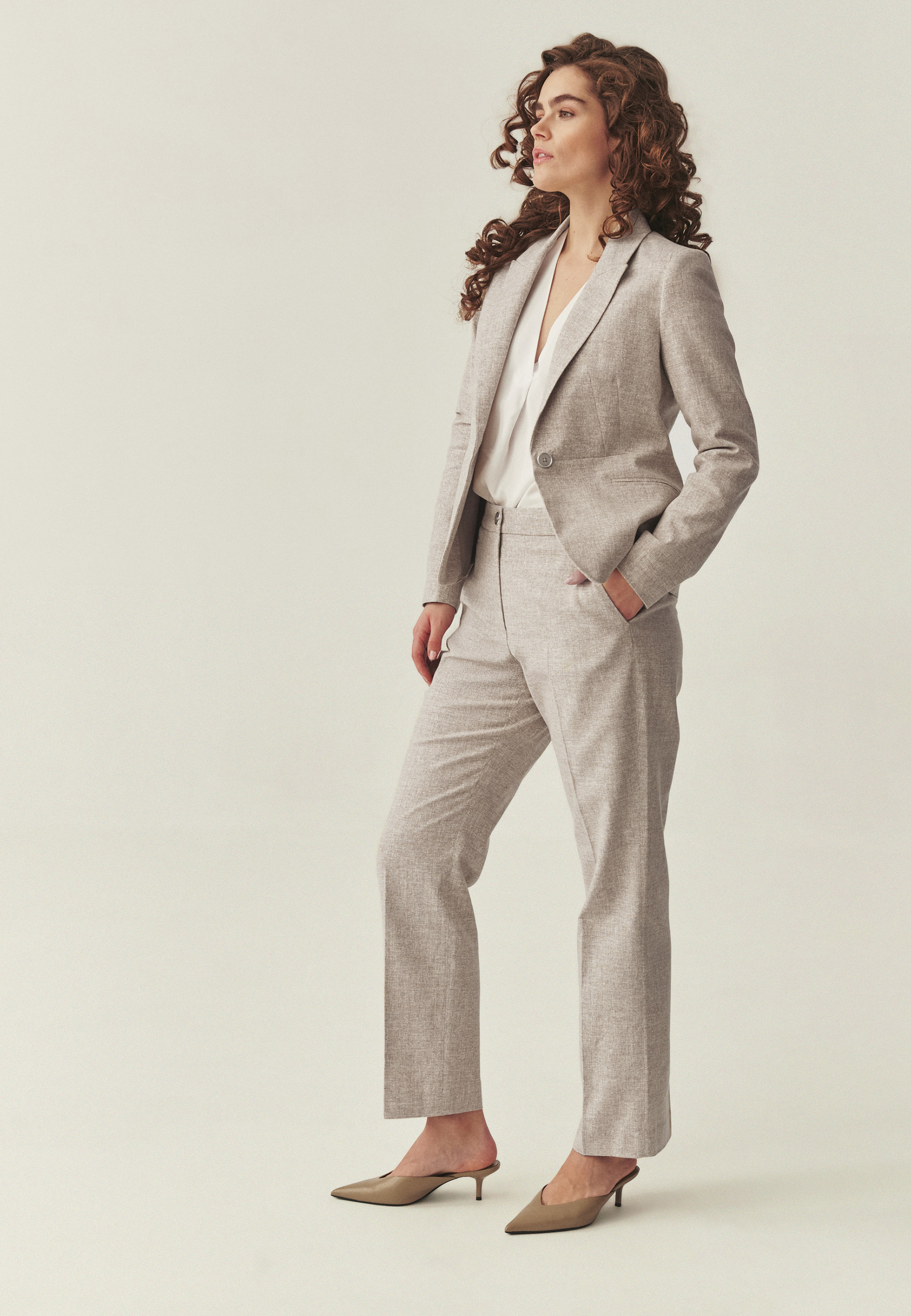 FABRIC JACKET WITH LINEN - NESSARIA BEIGE 2