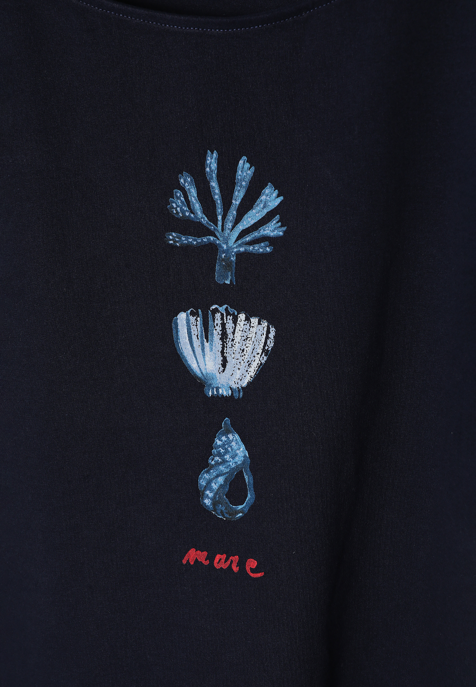 BAWEŁNIANY T-SHIRT DAMSKI Z MARYNISTYCZNYM NADRUKIEM - AMANDA 4 GRANATOWY 2