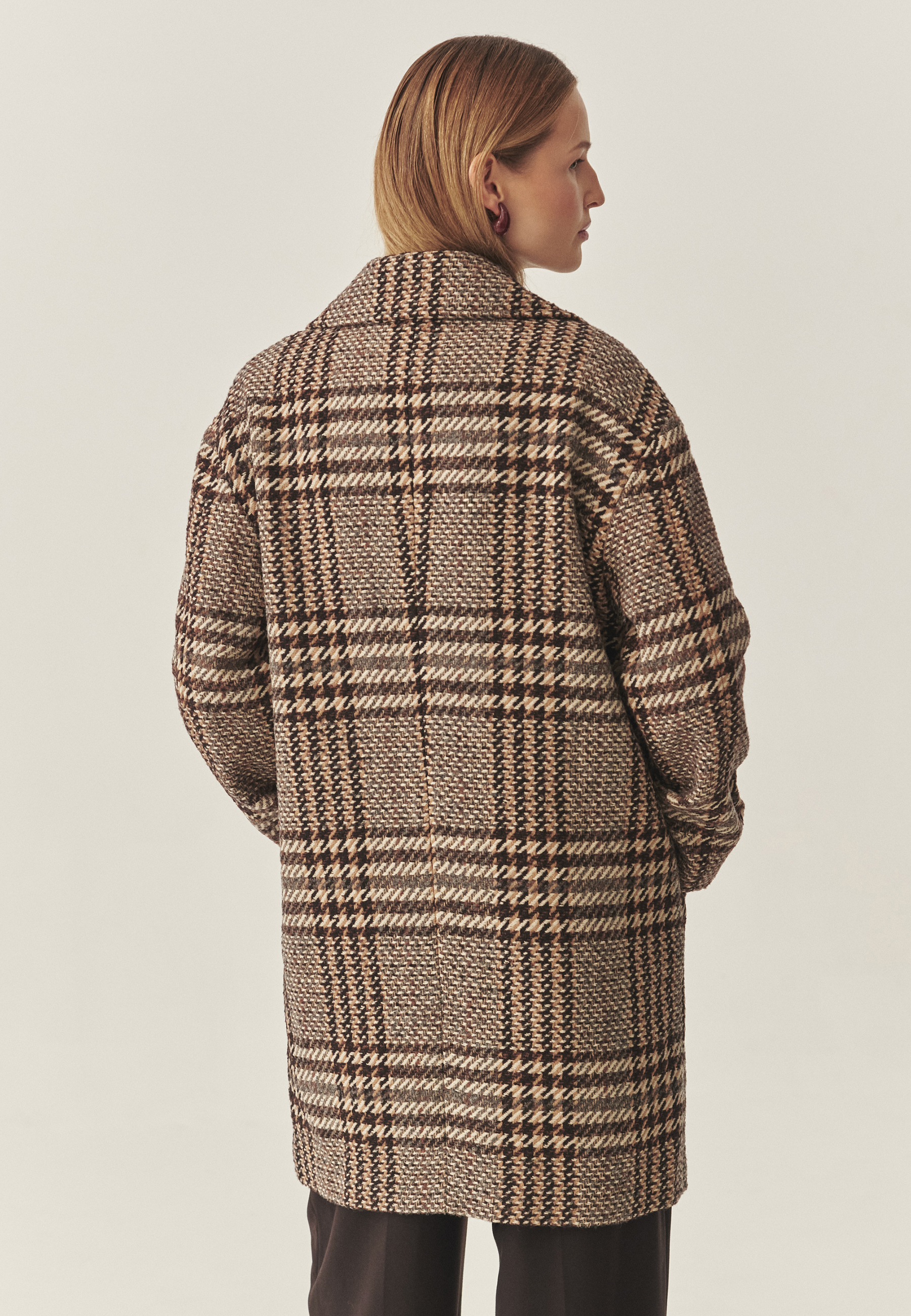 PALTON DE DAMĂ, DIN ȚESĂTURĂ ÎN CAROURI - SEWRO 1 MULTICOLOR 2