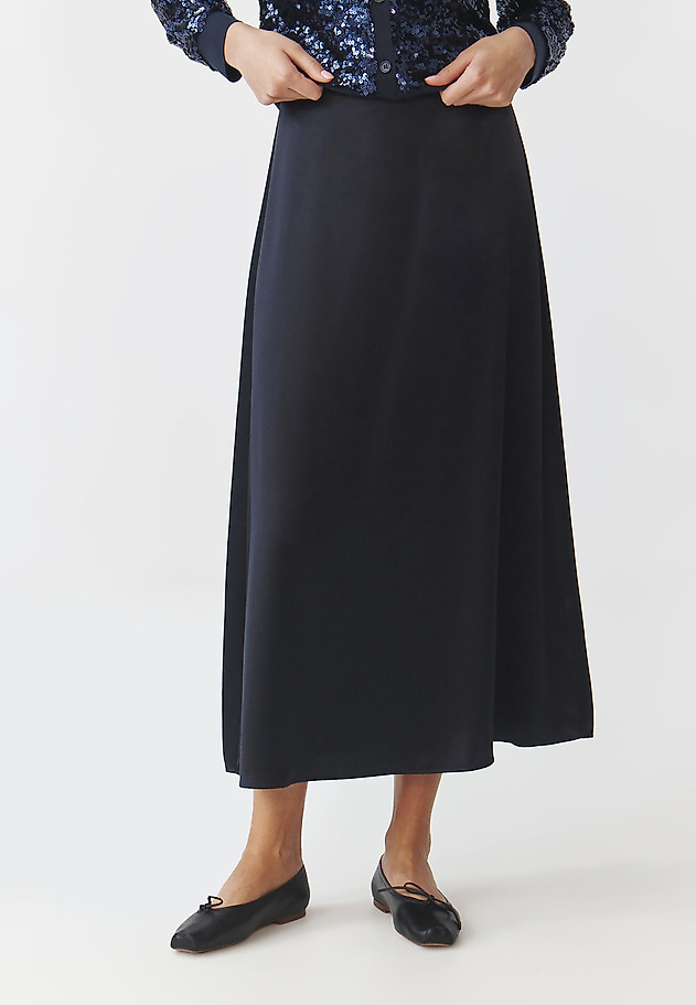LADIES' SATIN MAXI SKIRT — LUKSA LADIES' SATIN MAXI SKIRT — LUKSA GRANATOWY 2