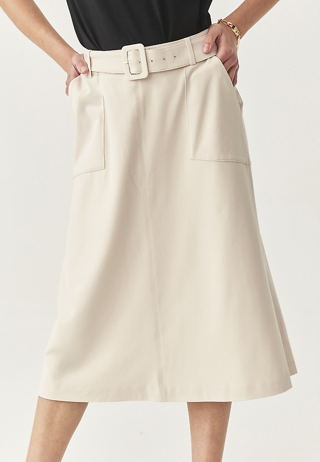 FUSTĂ MIDI CASUAL CU BRICHI - ORMITE FUSTĂ MIDI CASUAL CU BRICHI - ORMITE BEJ 6