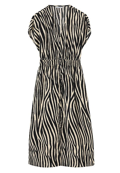 WZORZYSTA SUKIENKA MIDI Z WISKOZĄ - IMANI CZARNY 2