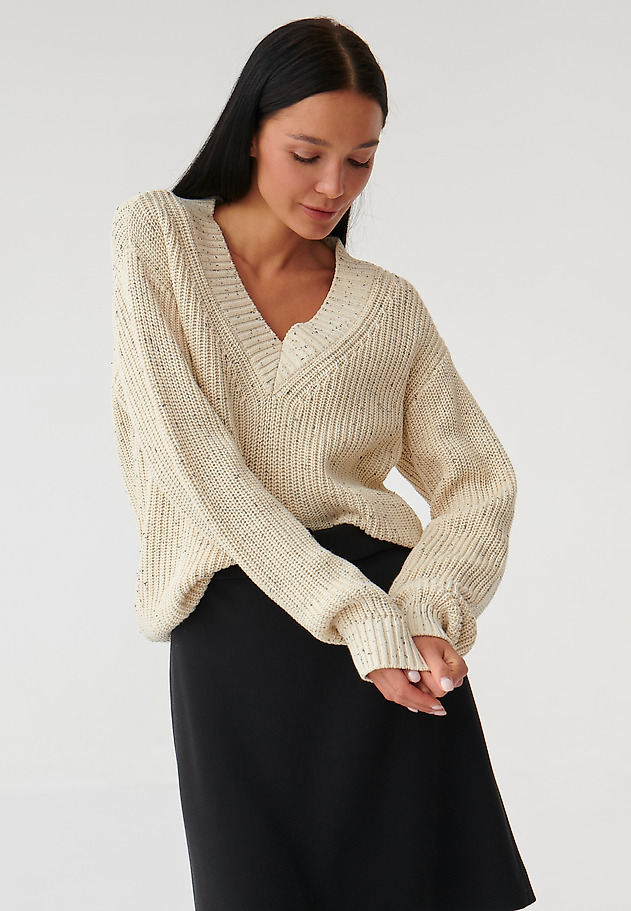 SWETER DAMSKI OVERSIZE EVENEKI SWETER DAMSKI OVERSIZE EVENEKI BEŻOWY 4