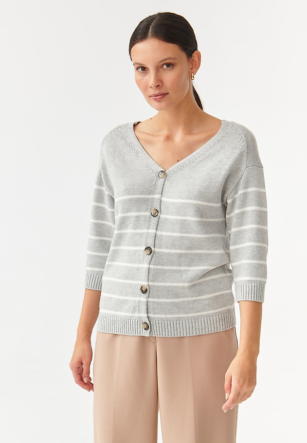 SWETER DAMSKI W PASKI Z GUZIKAMI SARE SWETER DAMSKI W PASKI Z GUZIKAMI SARE MULTIKOLOR 4