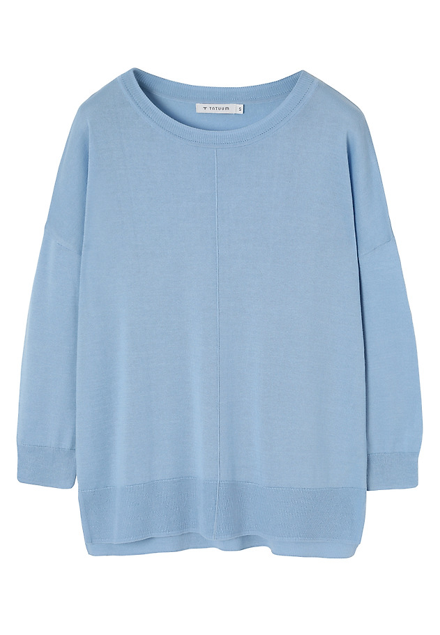 STYLOWY SWETER Z BAWEŁNĄ - NALA STYLOWY SWETER Z BAWEŁNĄ - NALA NIEBIESKI 7
