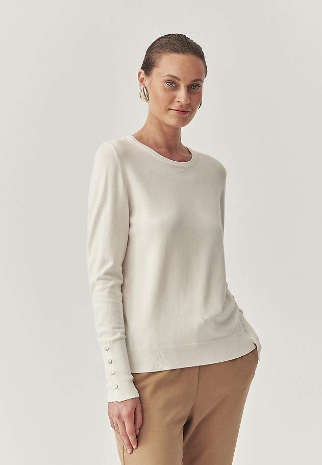 CLASSIC JUMPER WITH CERTIFIED VISCOSE - NICA CLASSIC JUMPER WITH CERTIFIED VISCOSE - NICA ECRU 1