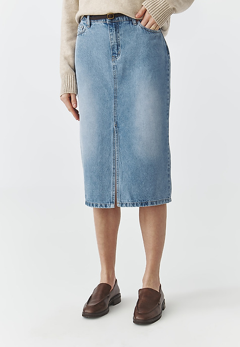 DENIM MIDI SKIRT — MEDIANA BLUE 2