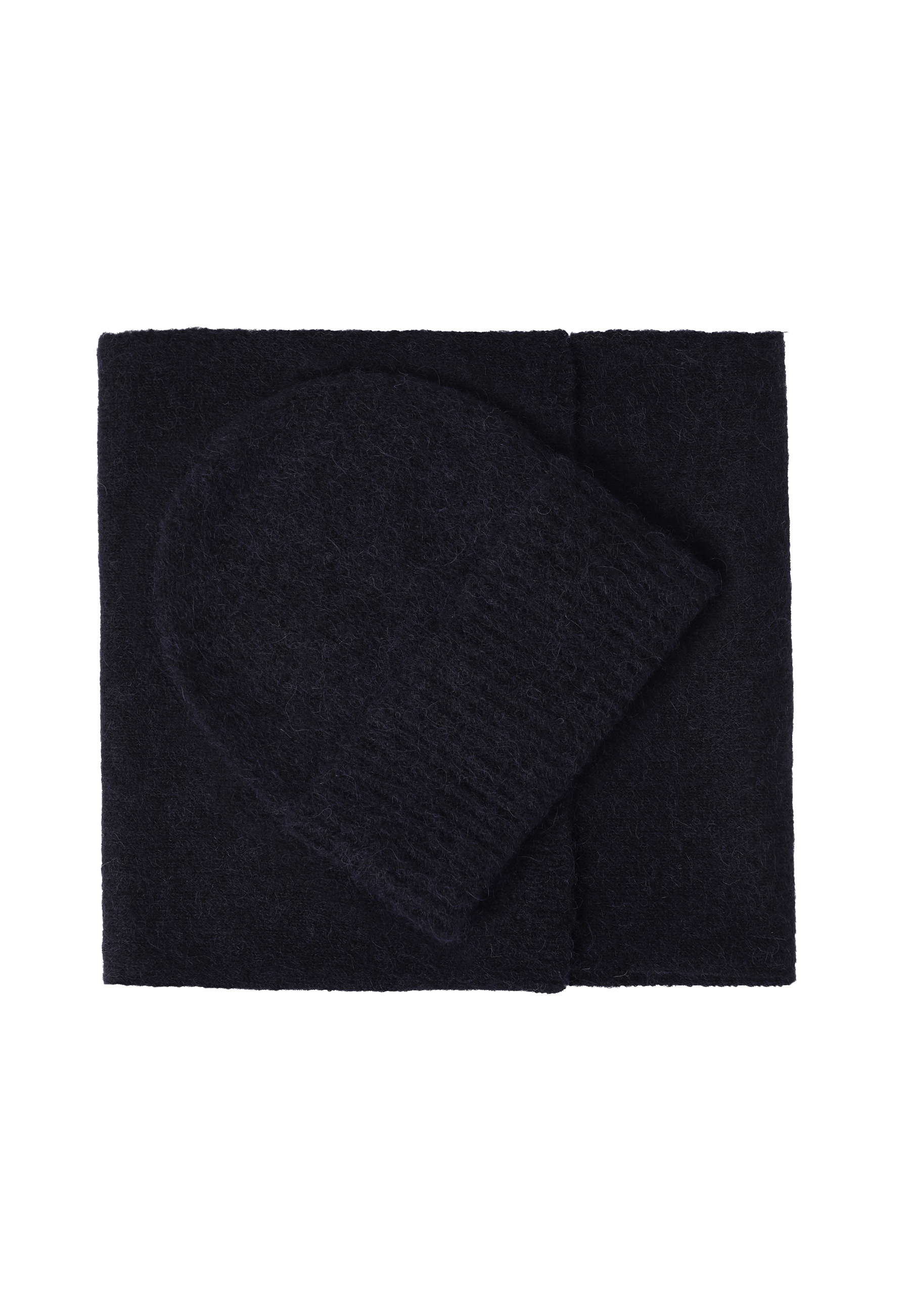 KLASYCZNY SZALIK Z WEŁNĄ I ALPAKĄ - NUVASSA GRANATOWY 2