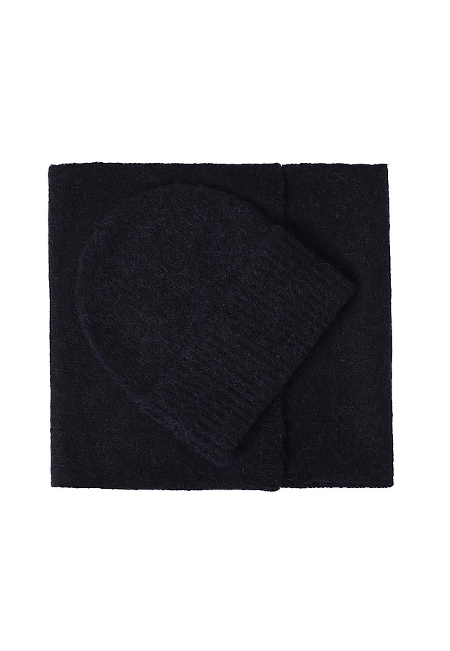 CLASSIC SCARF WITH WOOL AND ALPACA -NUVASSA CLASSIC SCARF WITH WOOL AND ALPACA -NUVASSA NAVY BLUE 4