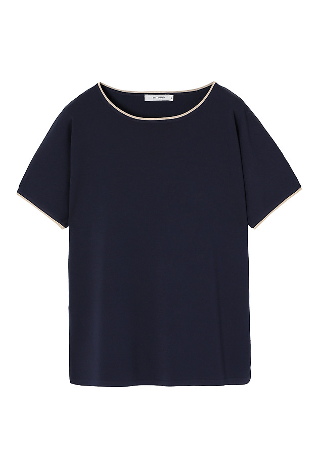 KIMONO BLUZA S KONTRASTNIMI TRAKOVI - ESTETINA KIMONO BLUZA S KONTRASTNIMI TRAKOVI - ESTETINA TEMNO MODRA 5