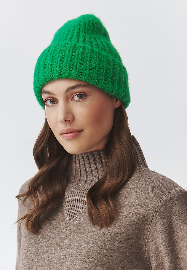 LADIES' KNITTED CAP WITH TURN-UP HEM — STORELA LADIES' KNITTED CAP WITH TURN-UP HEM — STORELA ZIELONY 1