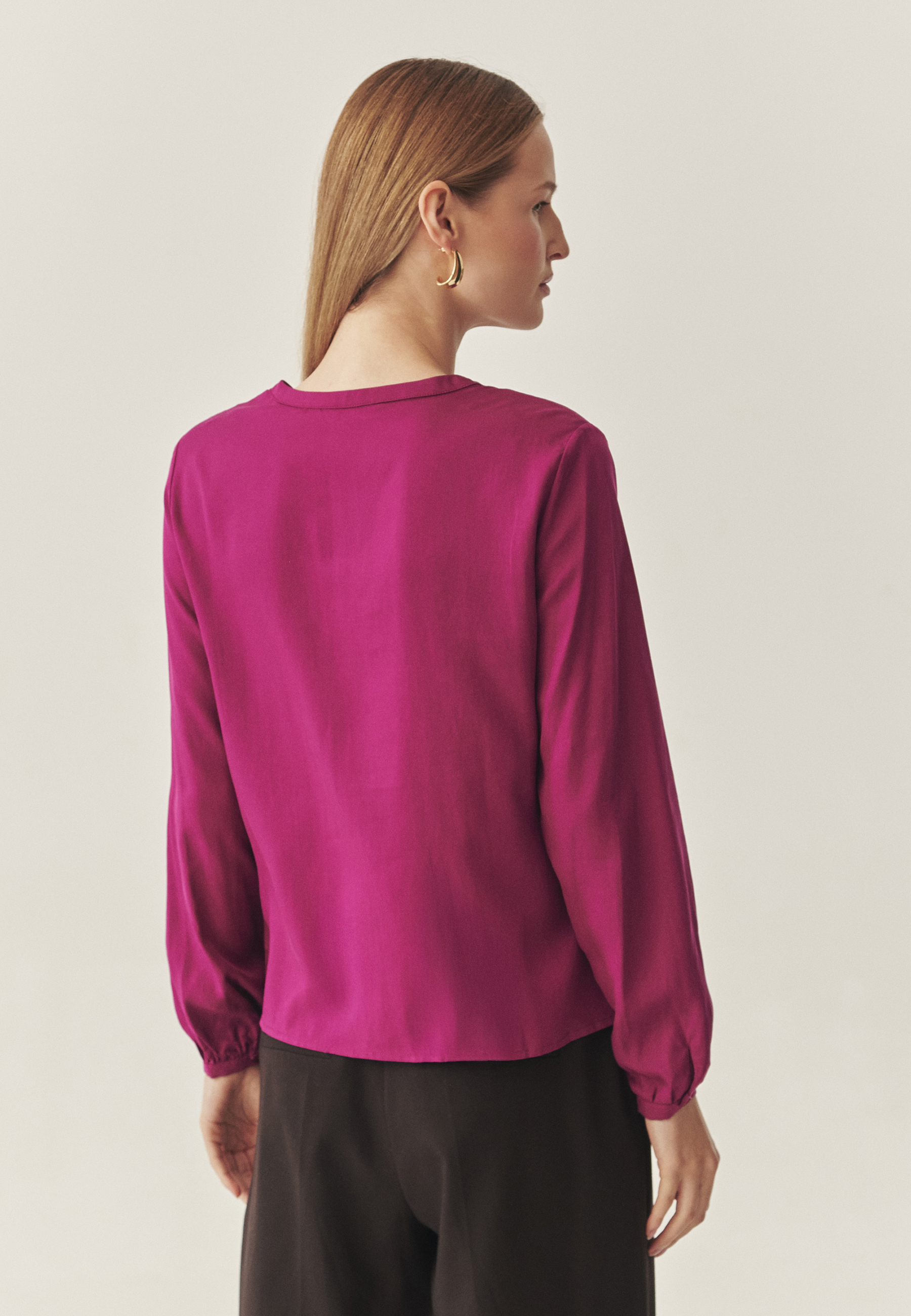 FABRIC CLASSIC LONG SLEEVE BLOUSE — ANITA PURPLE 2
