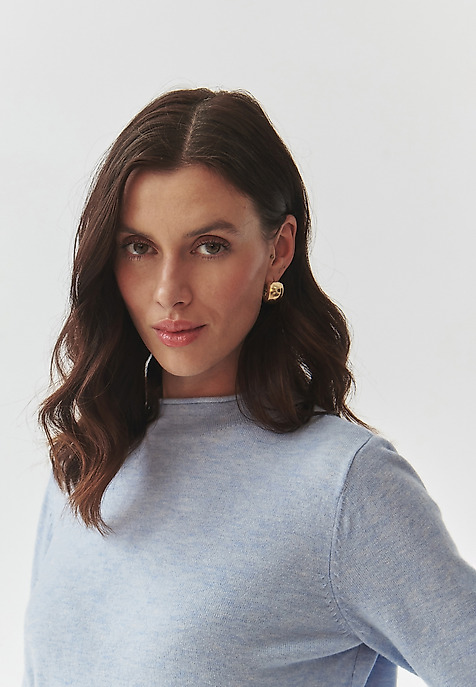 CLASSIC LADIES' HALF TURTLENECK JUMPER — INDI BLUE 2