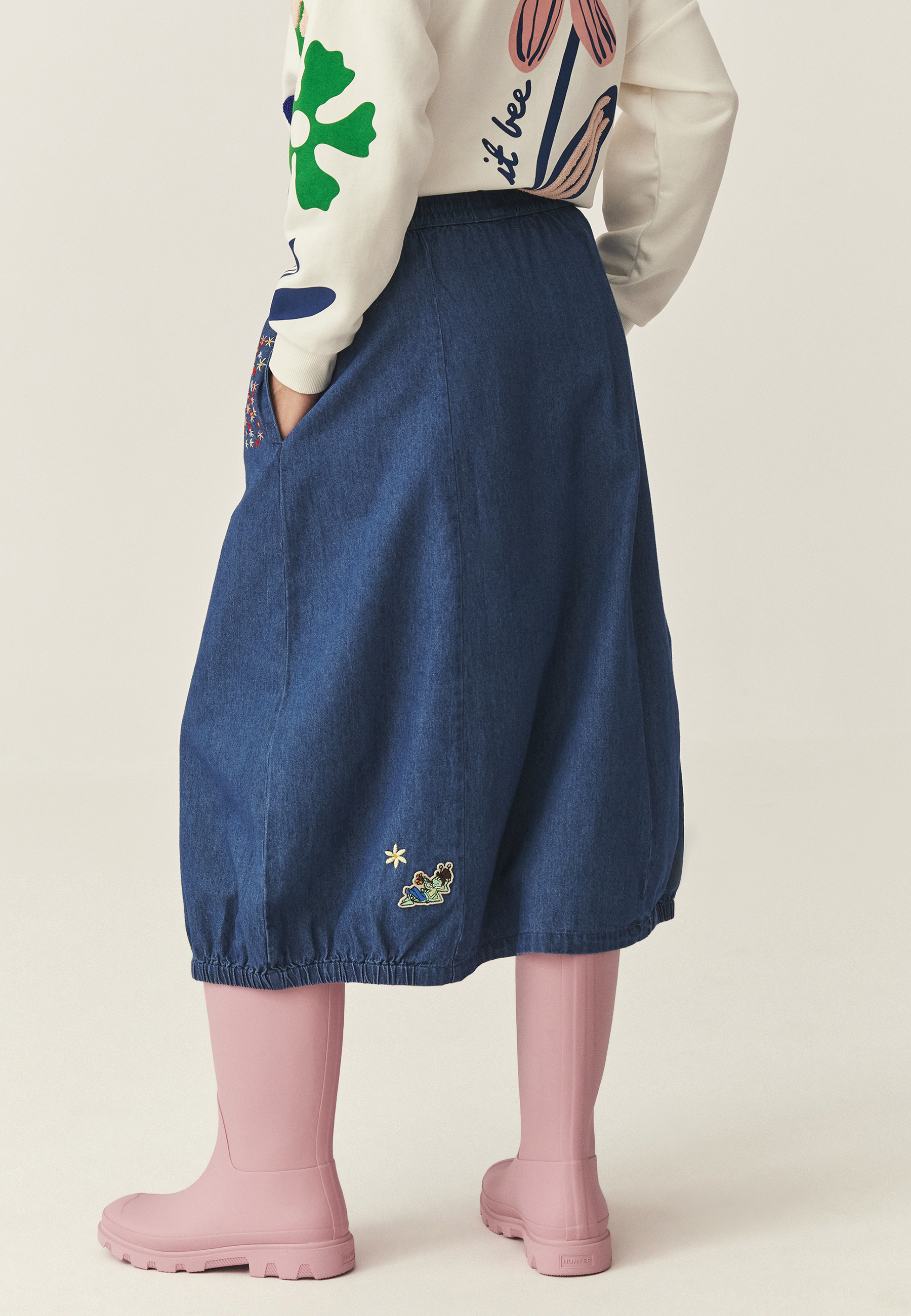 DENIMOVÁ SUKNĚ S VÝŠIVKAMI – MELIA