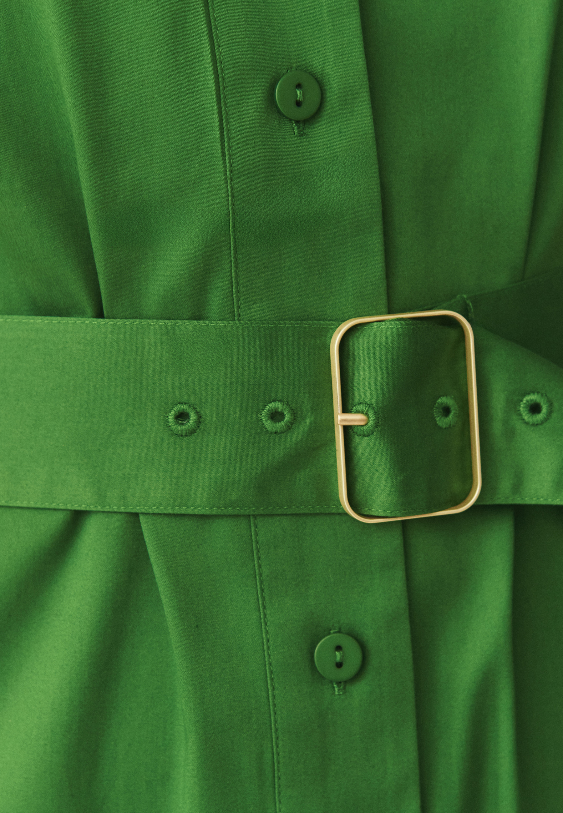 BAWEŁNIANA SUKIENKA Z PASKIEM - TABATA ZIELONY 2