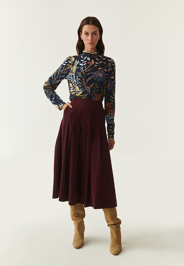 LADIES' CORDUROY MIDI SKIRT GRENADA LADIES' CORDUROY MIDI SKIRT GRENADA RED 1
