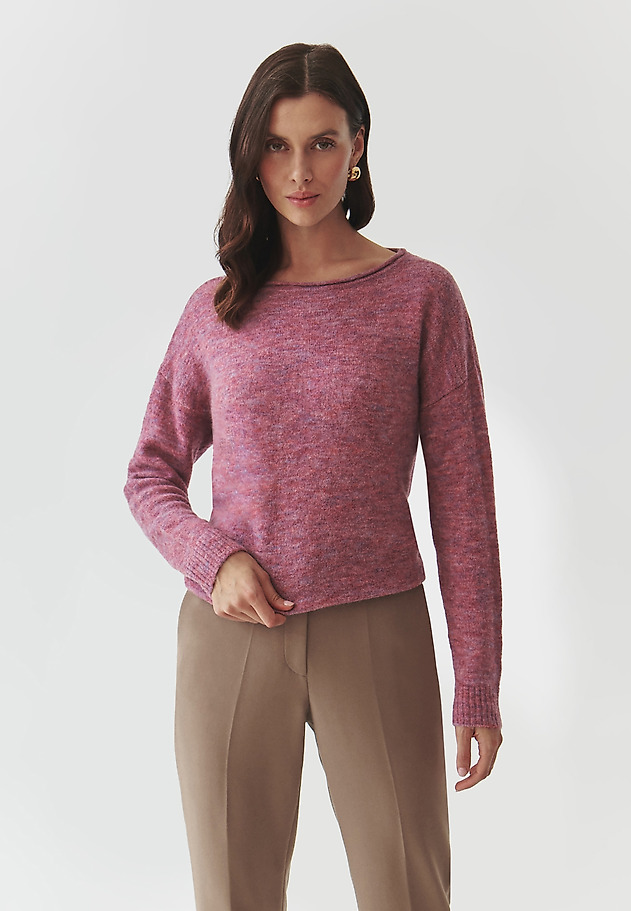 CLASSIC LADIES' JUMPER WITH BOAT NECKLINE — FLUFKO CLASSIC LADIES' JUMPER WITH BOAT NECKLINE — FLUFKO FIOLETOWY 5