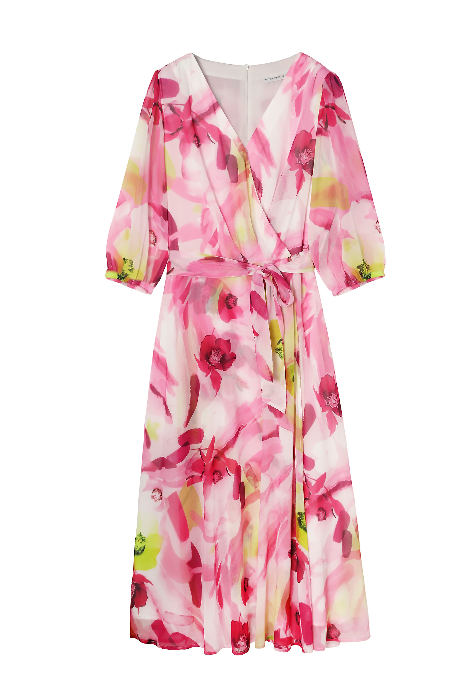 LADIES’ MIDI CHIFFON FLORAL DRESS - DONTRI LADIES’ MIDI CHIFFON FLORAL DRESS - DONTRI MULTICOLOR 96529