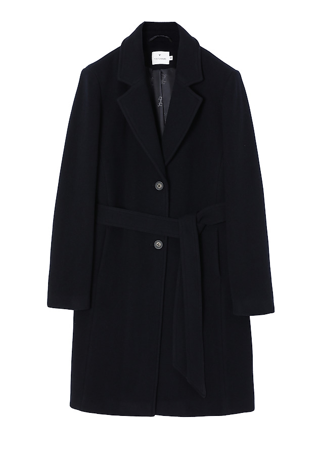 LADIES' FABRIC COAT WITH BELT — NITIKA LADIES' FABRIC COAT WITH BELT — NITIKA GRANATOWY 6