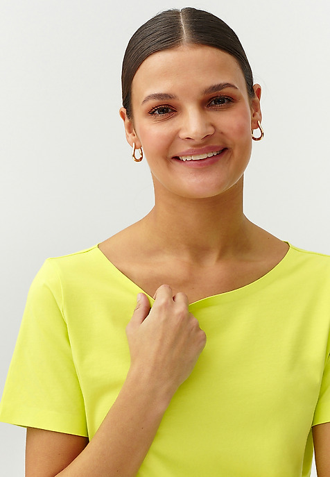 LADIES’ CLASSIC SHORT-SLEEVED BLOUSE - MIKAJA 1 GREEN 2