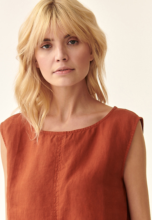 LADIES' BOXY LINEN BLOUSE OMALO 1 LADIES' BOXY LINEN BLOUSE OMALO 1 POMARAŃCZOWY 4