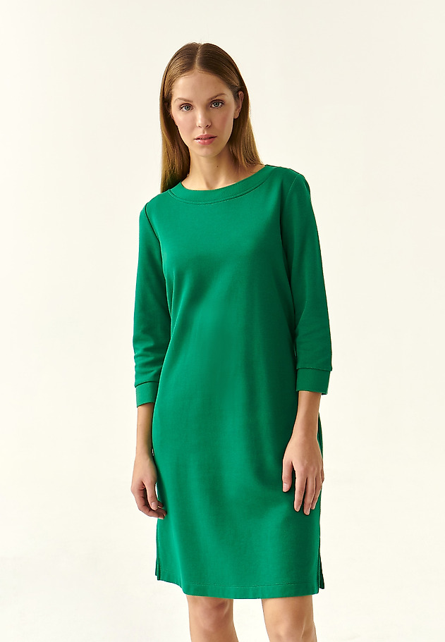 3/4 SLEEVE KNITWEAR DRESS NISOTO 3/4 SLEEVE KNITWEAR DRESS NISOTO GREEN 2