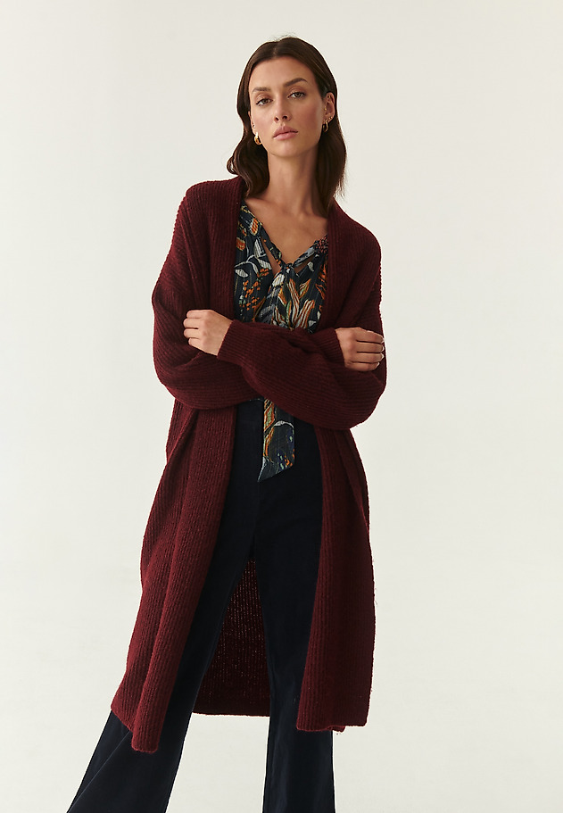 LADIES' LONG CARDIGAN JEMALO LADIES' LONG CARDIGAN JEMALO RED 1