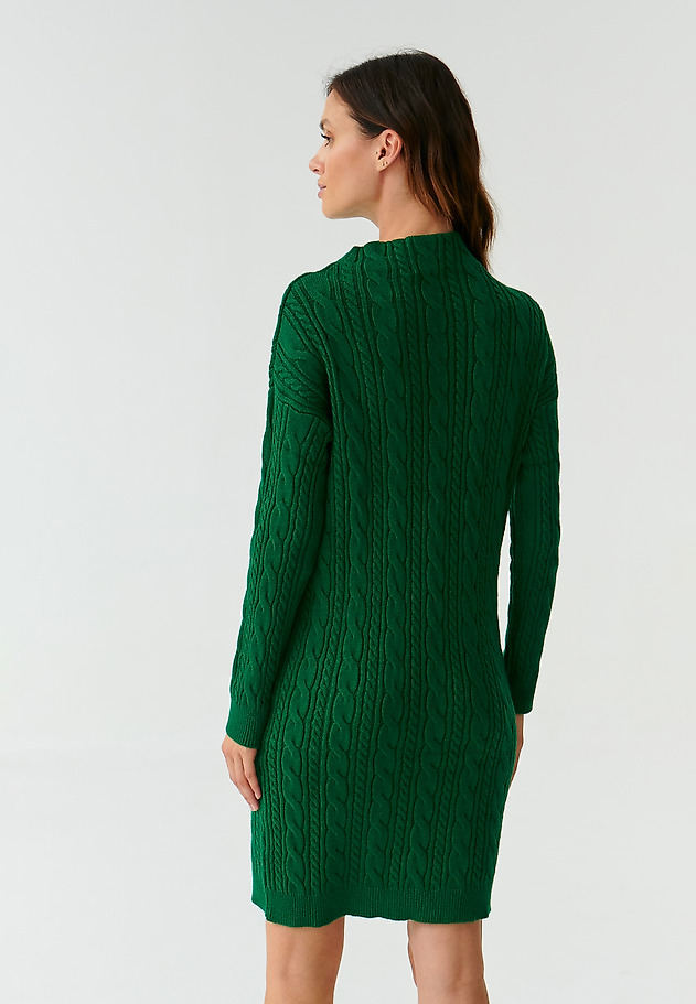 LADIES’ KNIT DRESS WITH A BRAIDED TEXTURE WENWI LADIES’ KNIT DRESS WITH A BRAIDED TEXTURE WENWI GREEN 3