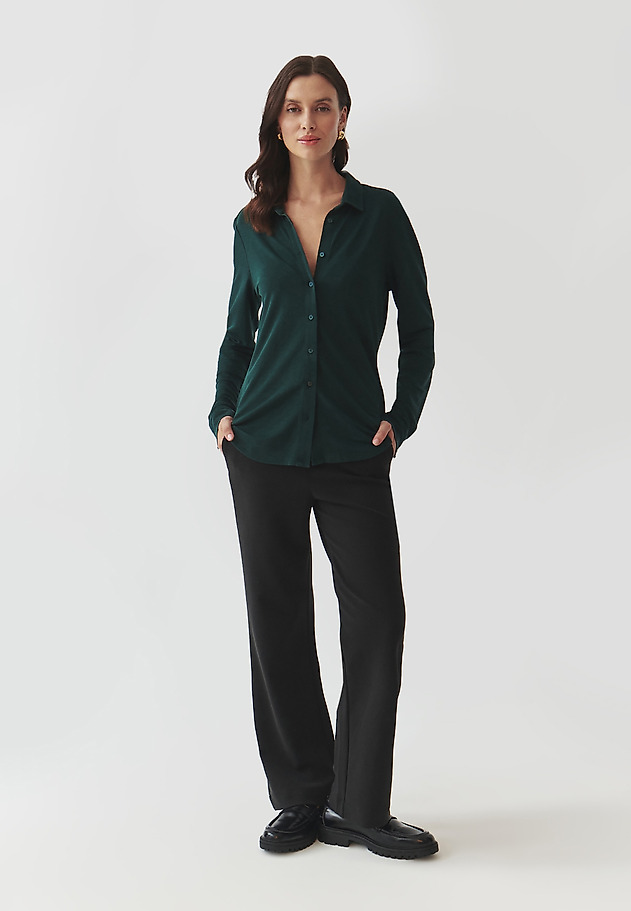 LADIES' KNITTED SHIRT WITH COLLAR — GANKO LADIES' KNITTED SHIRT WITH COLLAR — GANKO ZIELONY 2