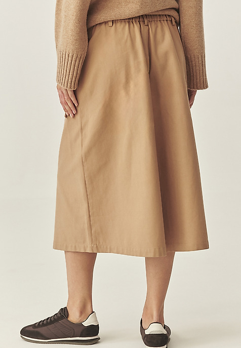 FLARED SKIRT WITH LARGE POCKETS - LONG ISLAND BEIGE 2