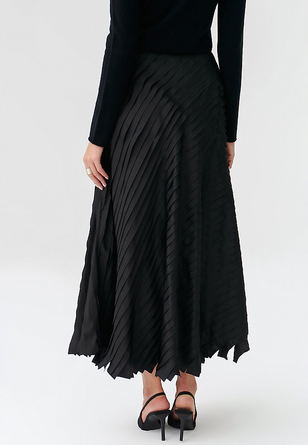 FUSTĂ DE DAMĂ, DIN ȚESĂTURĂ, CU CUSĂTURI DECORATIVE DAKNA FUSTĂ DE DAMĂ, DIN ȚESĂTURĂ, CU CUSĂTURI DECORATIVE DAKNA NEGRU 3