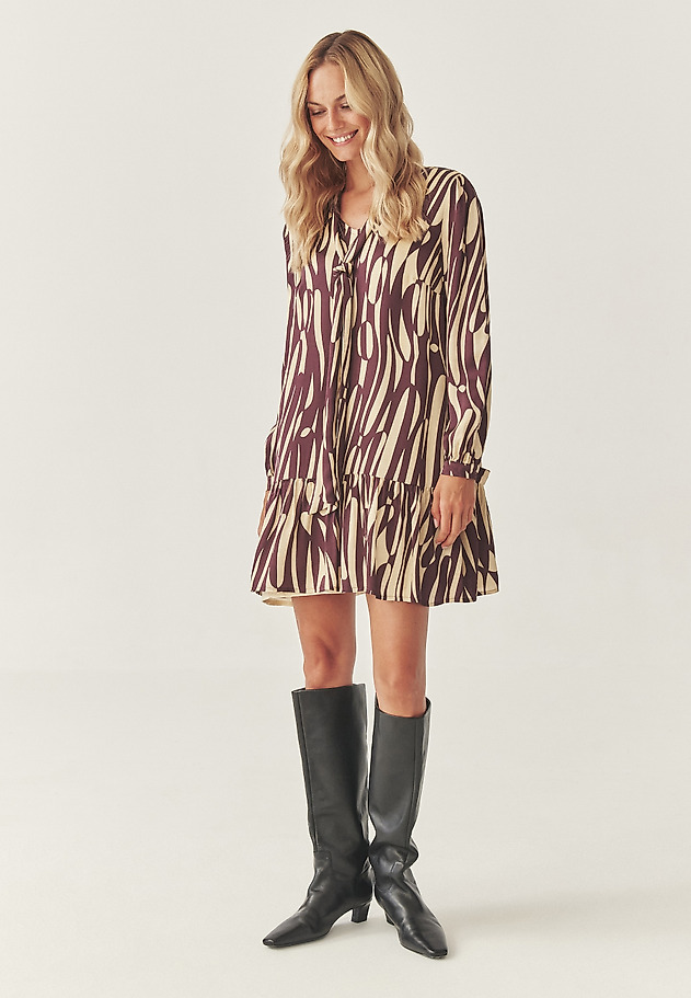 PATTERNED VISCOSE DRESS - TAMIE PATTERNED VISCOSE DRESS - TAMIE RED 1