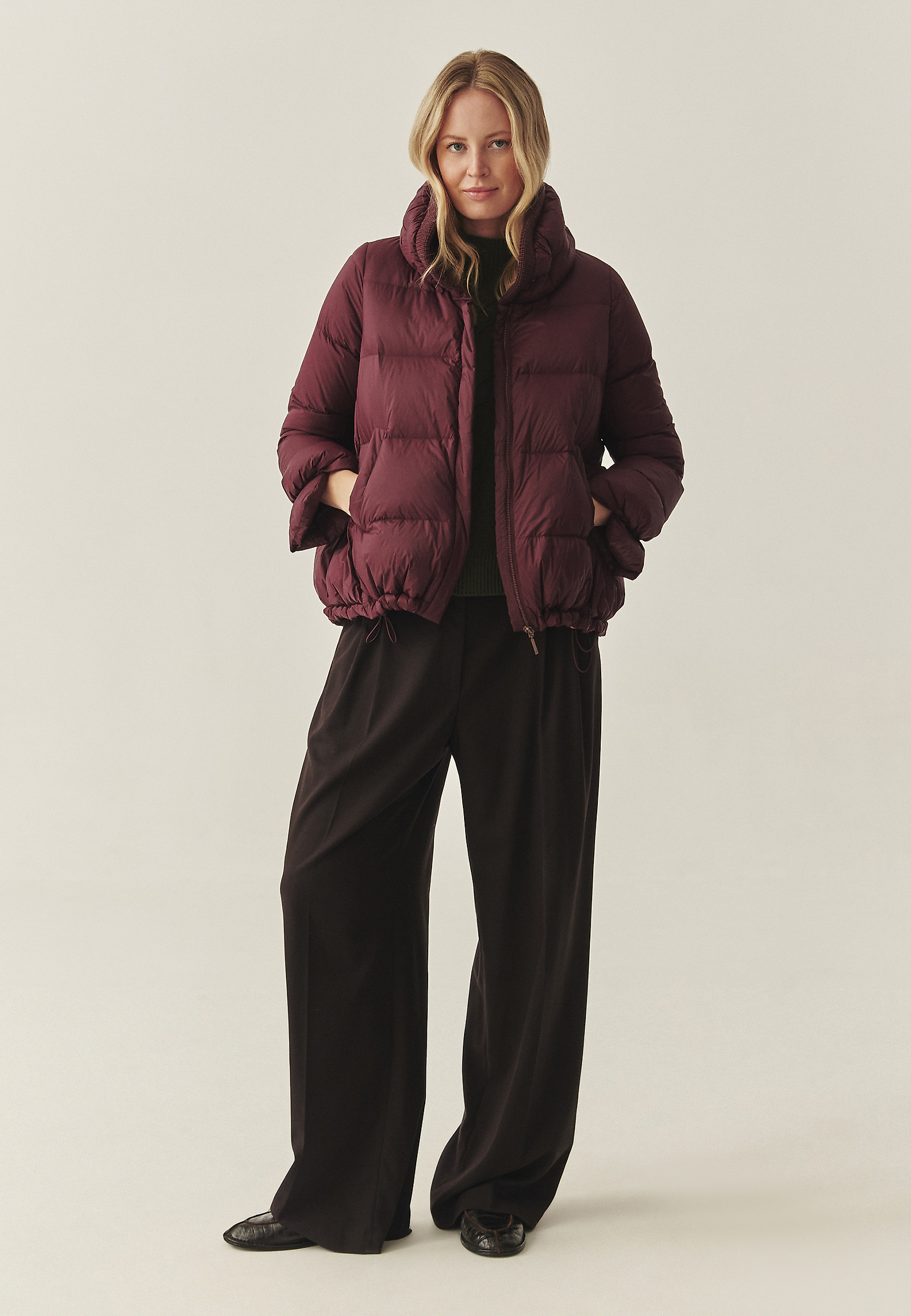 DOWN JACKET WITH STAND-UP COLLAR - BUBO DOWN JACKET WITH STAND-UP COLLAR - BUBO RED 117378