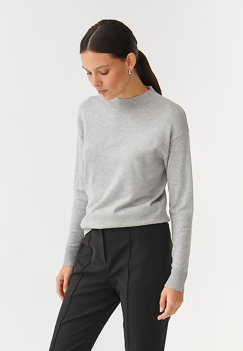 UNIVERZÁLNÍ DÁMSKÝ SVETR S POLOROLÁKEM NAWIKO 1 ŠEDÁ 2