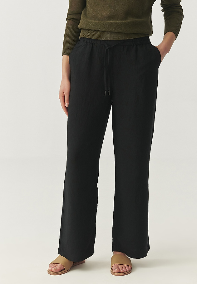 CLASSIC TROUSERS IN VISCOSE FABRIC - NIMI CLASSIC TROUSERS IN VISCOSE FABRIC - NIMI CZARNY 2