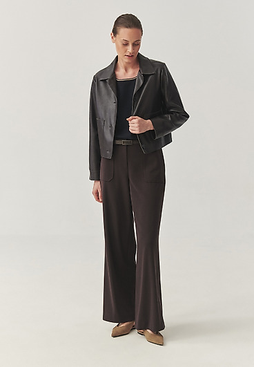 WOVEN TROUSERS WITH A BELT AND WIDE LEGS - FEDORA WOVEN TROUSERS WITH A BELT AND WIDE LEGS - FEDORA