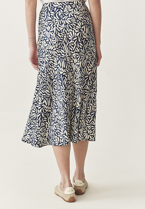 SATIN VISCOSE MIDI SKIRT - SATINI CZ MULTICOLOR 2