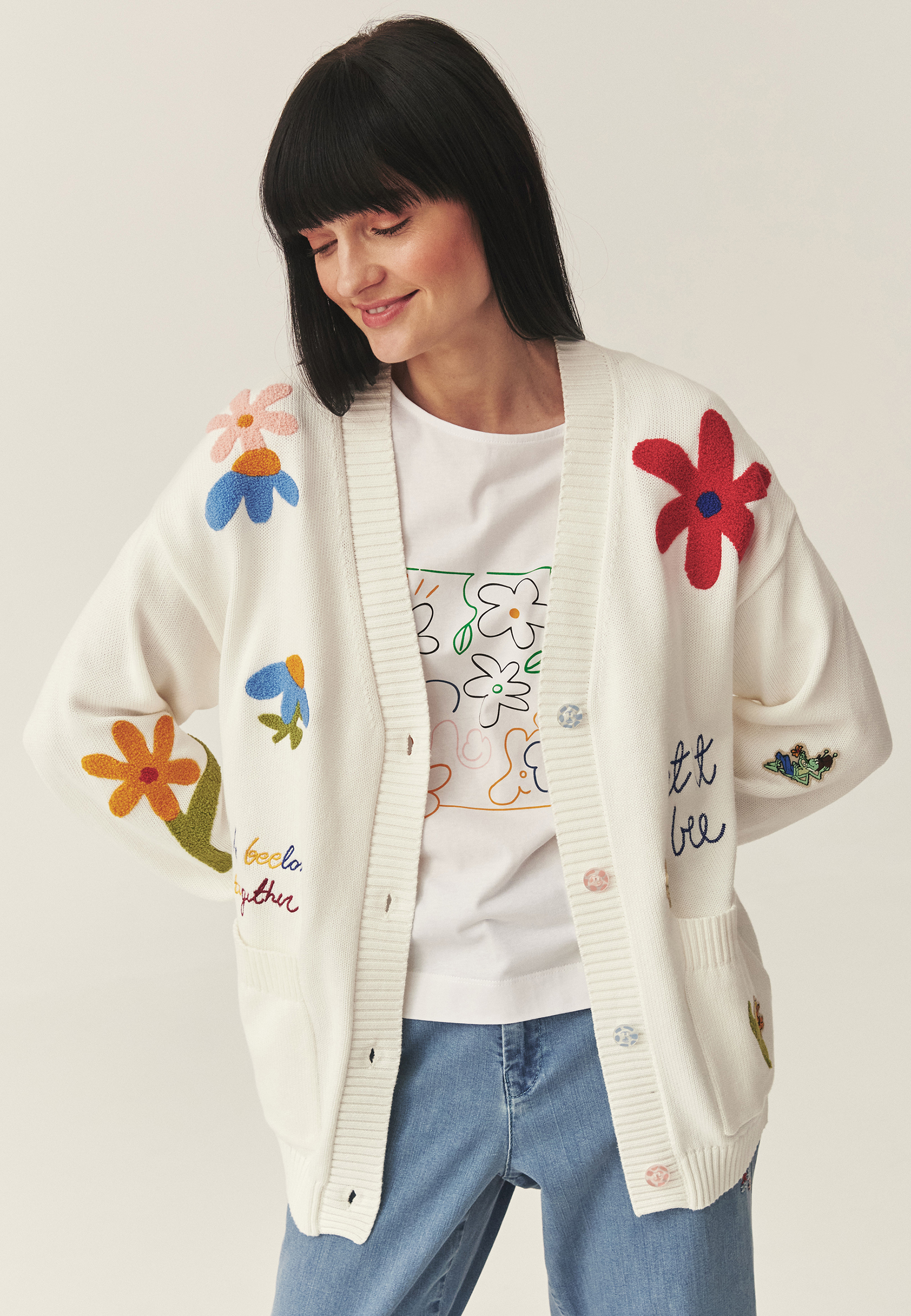 KARDIGAN S JARNÍ VÝŠIVKOU – SLAVIO