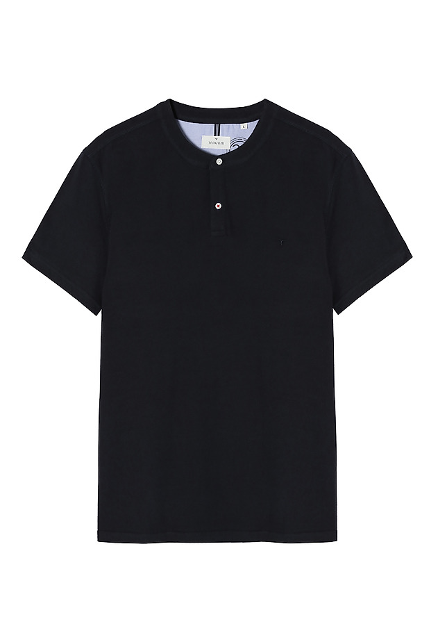 MEN'S POLO SHIRT WITHOUT A COLLAR SIMON 2 MEN'S POLO SHIRT WITHOUT A COLLAR SIMON 2 GRANATOWY 6